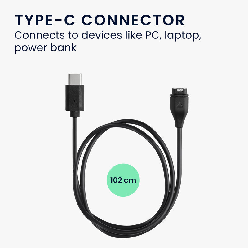 kwmobile USB C Ladekabel kompatibel mit Garmin Forerunner 265 / 265S / 965 / Forerunner 970 / 165 / 570 Kabel Charger Smart Watch Typ C Ersatzkabel Fitnesstracker Aufladekabel