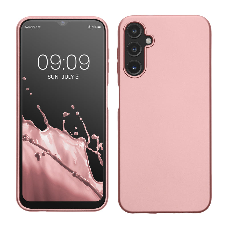 kwmobile Handyhülle für Samsung Galaxy A14 5G Hülle - Silikon Case schimmernd - Schutzhülle Cover