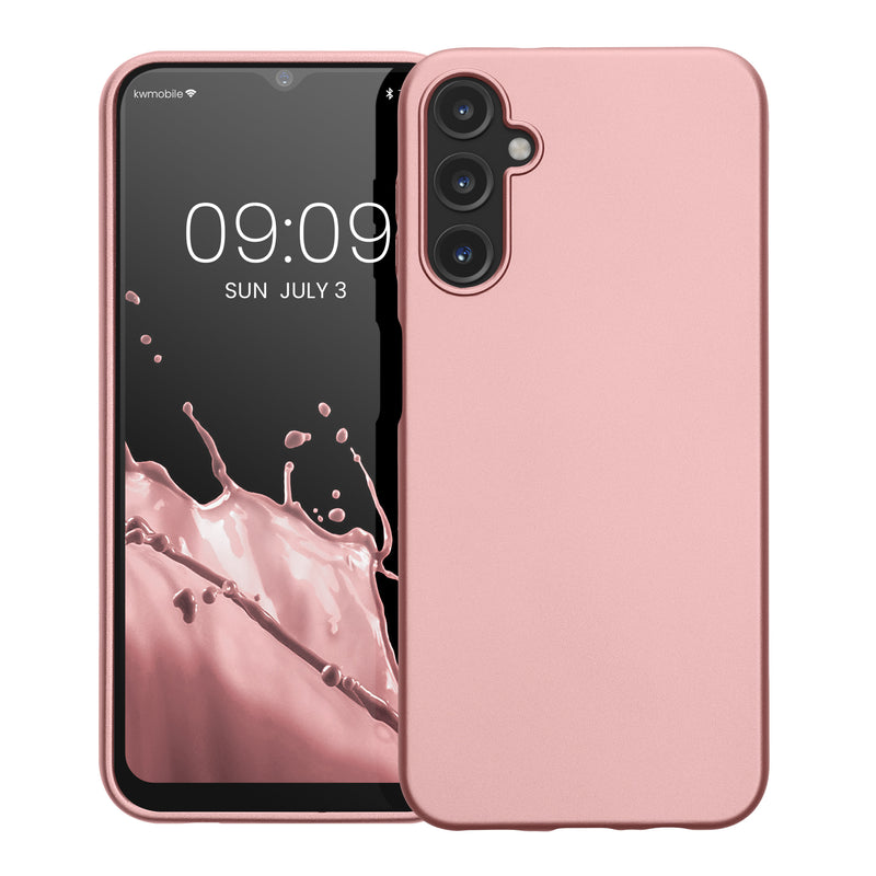 kwmobile Handyhülle für Samsung Galaxy A14 5G Hülle - Silikon Case schimmernd - Schutzhülle Cover
