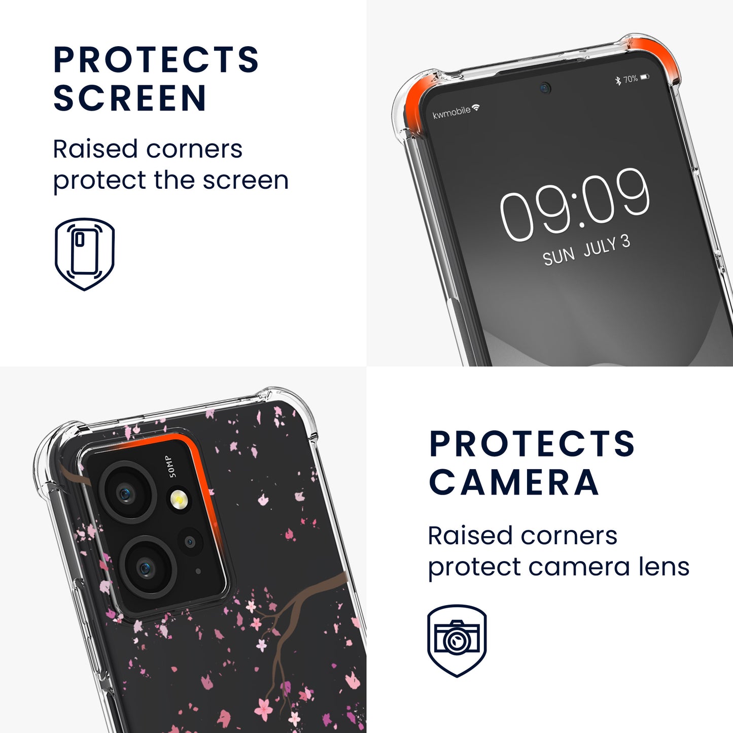 kwmobile Necklace Case kompatibel mit Xiaomi Redmi Note 12 (4G) Hülle Silikon Cover mit Handykette