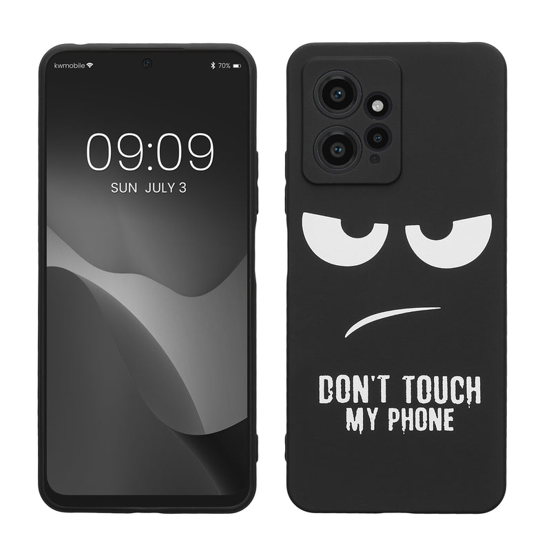 kwmobile Hülle kompatibel mit Xiaomi Redmi Note 12 (4G) - Handyhülle Silikon Case - Don't touch my Phone