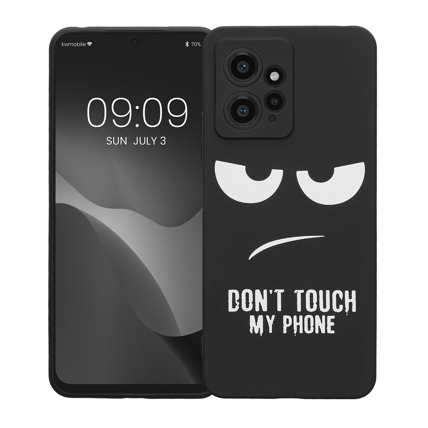 kwmobile Hülle kompatibel mit Xiaomi Redmi Note 12 (4G) - Handyhülle Silikon Case - Don't touch my Phone