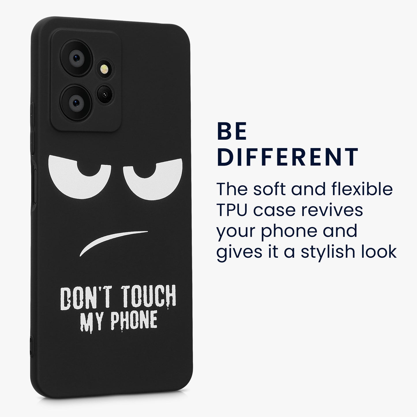 kwmobile Hülle kompatibel mit Xiaomi Redmi Note 12 (4G) - Handyhülle Silikon Case - Don't touch my Phone