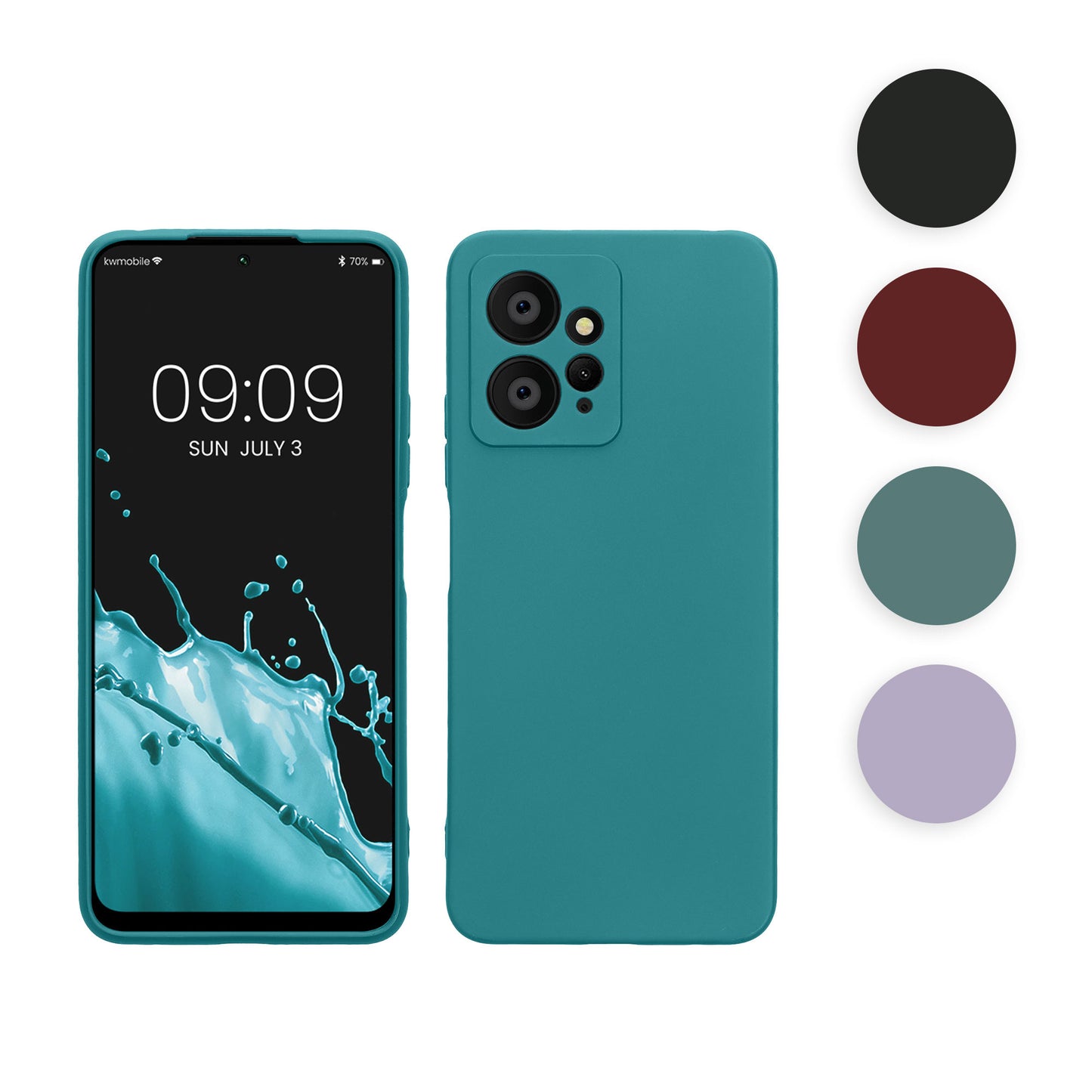 kwmobile Handyhülle kompatibel mit Xiaomi Redmi Note 12 (4G) Hülle - Handy Case aus weichem Silikon in Petrol matt Petrol matt  