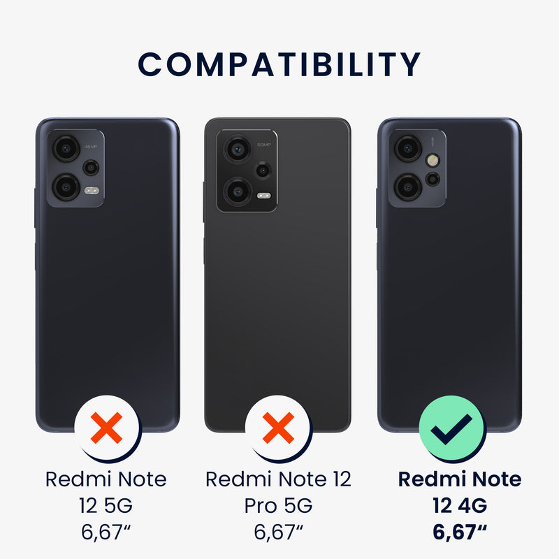 kwmobile Handyhülle für Xiaomi Redmi Note 12 (4G) Hülle - weiches Handy Silikon Case - Schutzhülle Cover