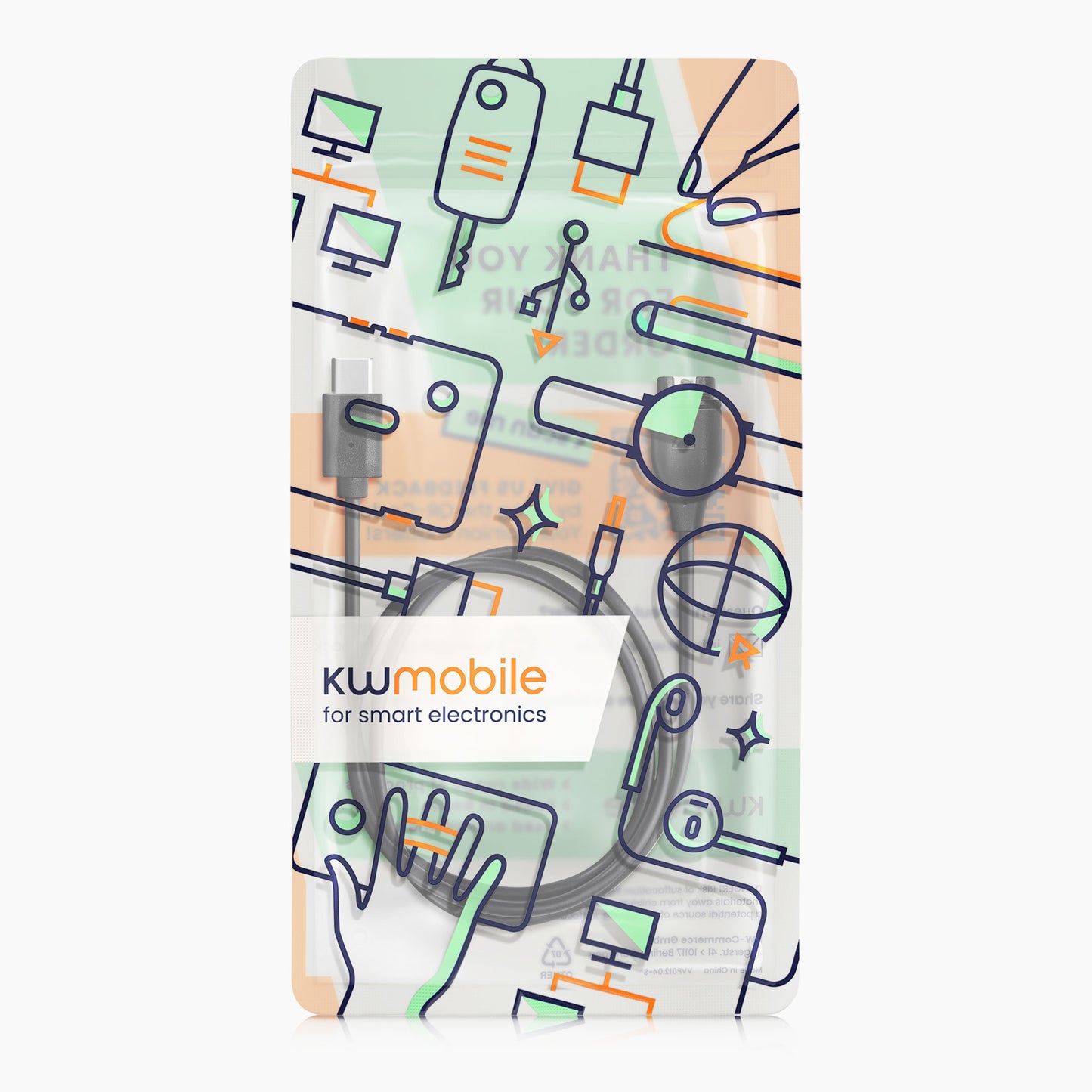 kwmobile USB C Ladekabel kompatibel mit Garmin Forerunner 55 Kabel Charger Smart Watch Ersatzkabel Fitnesstracker Aufladekabel
