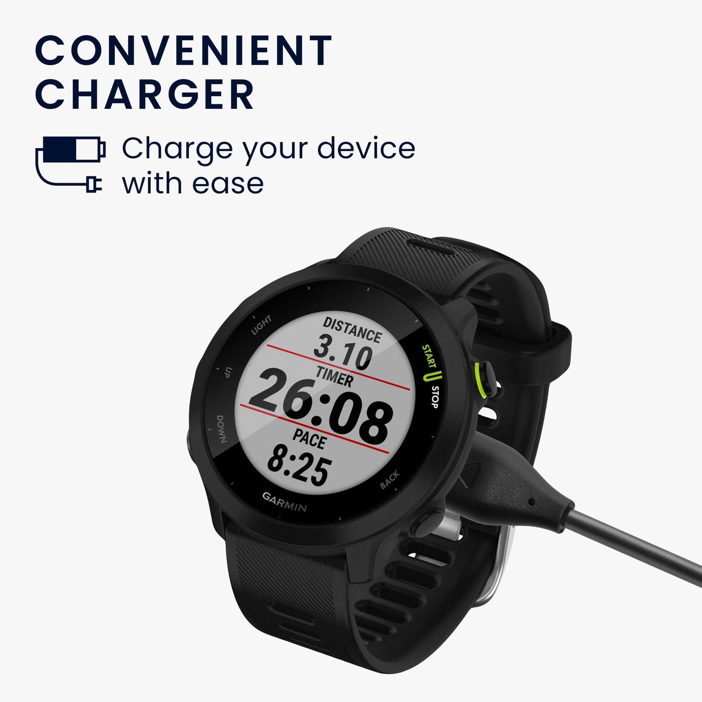 kwmobile USB C Ladekabel kompatibel mit Garmin Forerunner 55 Kabel Charger Smart Watch Ersatzkabel Fitnesstracker Aufladekabel