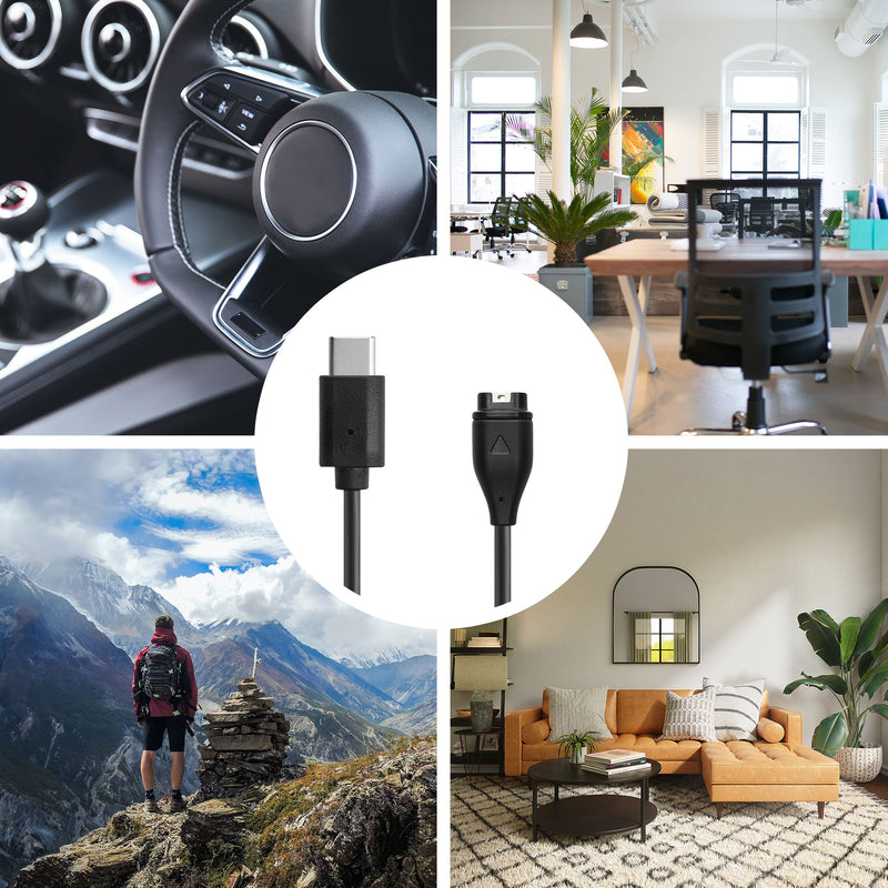 kwmobile USB C Ladekabel kompatibel mit Garmin Forerunner 55 Kabel Charger Smart Watch Ersatzkabel Fitnesstracker Aufladekabel