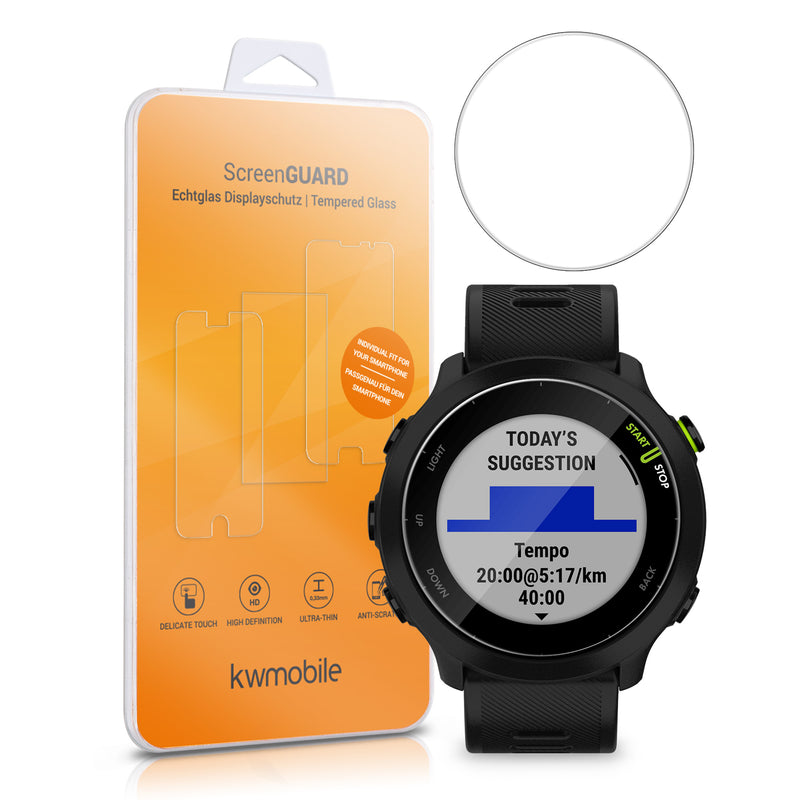 Echtglas Schutz für Garmin Forerunner 55