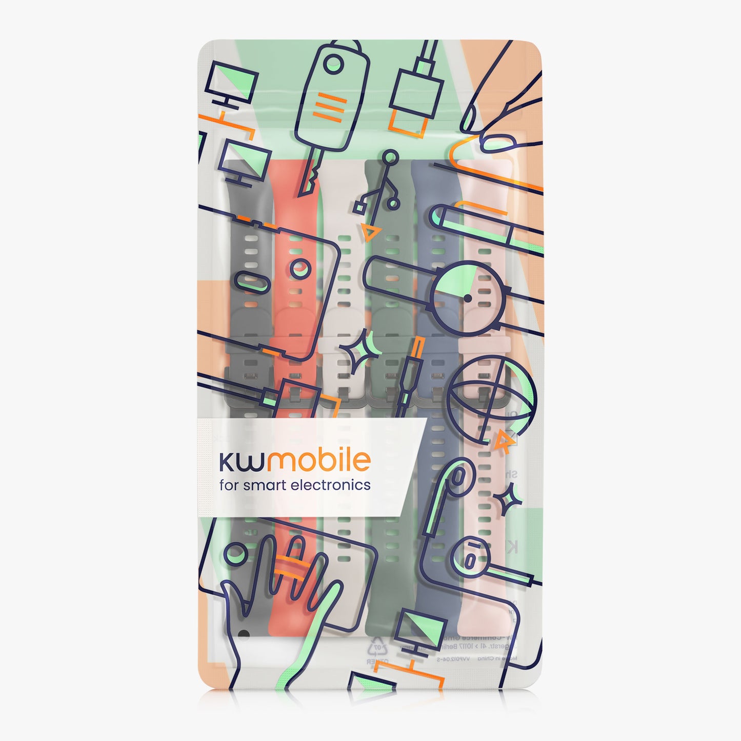 kwmobile Sportarmband kompatibel mit Huawei Band 6 & 6 Pro / Honor Band 7 & 6 Armband Großes Set Smartwatch Armband in verschiedenen Farben