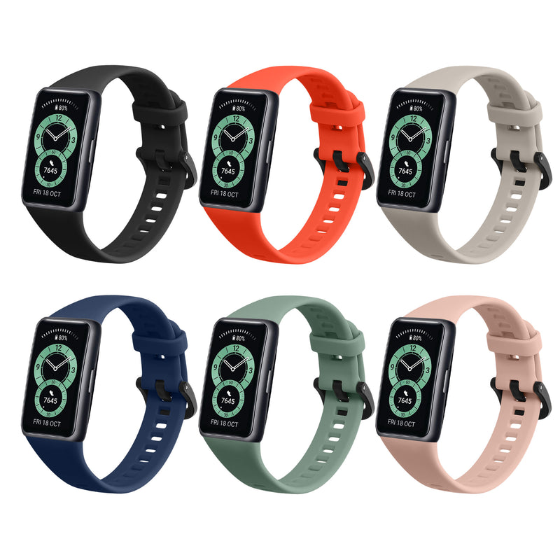 kwmobile 6x Sportarmband kompatibel mit Huawei Band 6 & 6 Pro / Honor Band 7 & 6 Armband - Großes Set Smartwatch Armband in verschiedenen Farben Mehrfarbig  