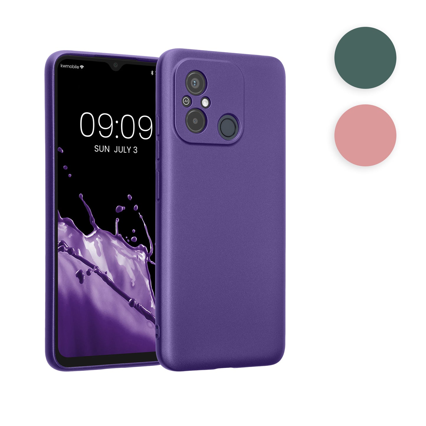 kwmobile Handyhülle kompatibel mit Xiaomi Redmi 12C Hülle - weiche Silikon Case metallisch schimmernd in Metallic Rosegold Metallic Rosegold  