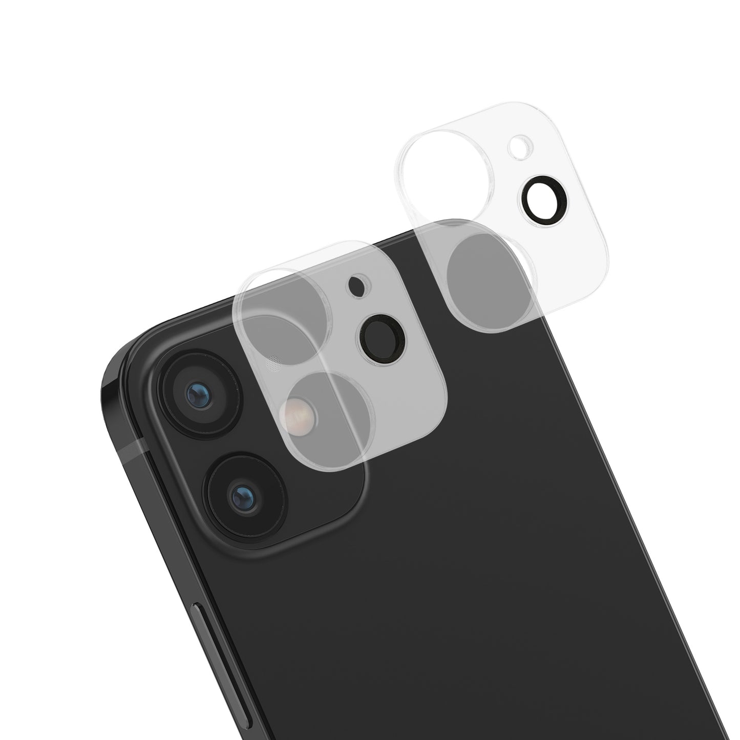 kwmobile 2x Echtglas Handy Kameraschutz kompatibel mit Apple iPhone 12 - Transparentes Schutzglas Set für Smartphone Kamera - gehärtetes Glas Kamera 2er Set Transparent  