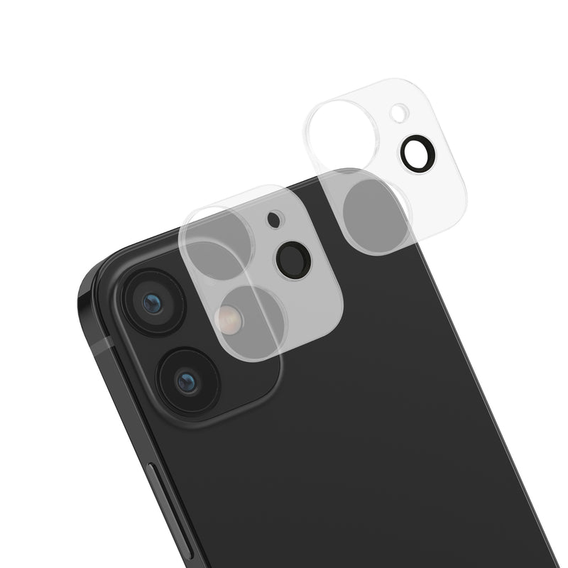 kwmobile 2x Echtglas Handy Kameraschutz kompatibel mit Apple iPhone 12 - Transparentes Schutzglas Set für Smartphone Kamera - gehärtetes Glas Kamera 2er Set Transparent  