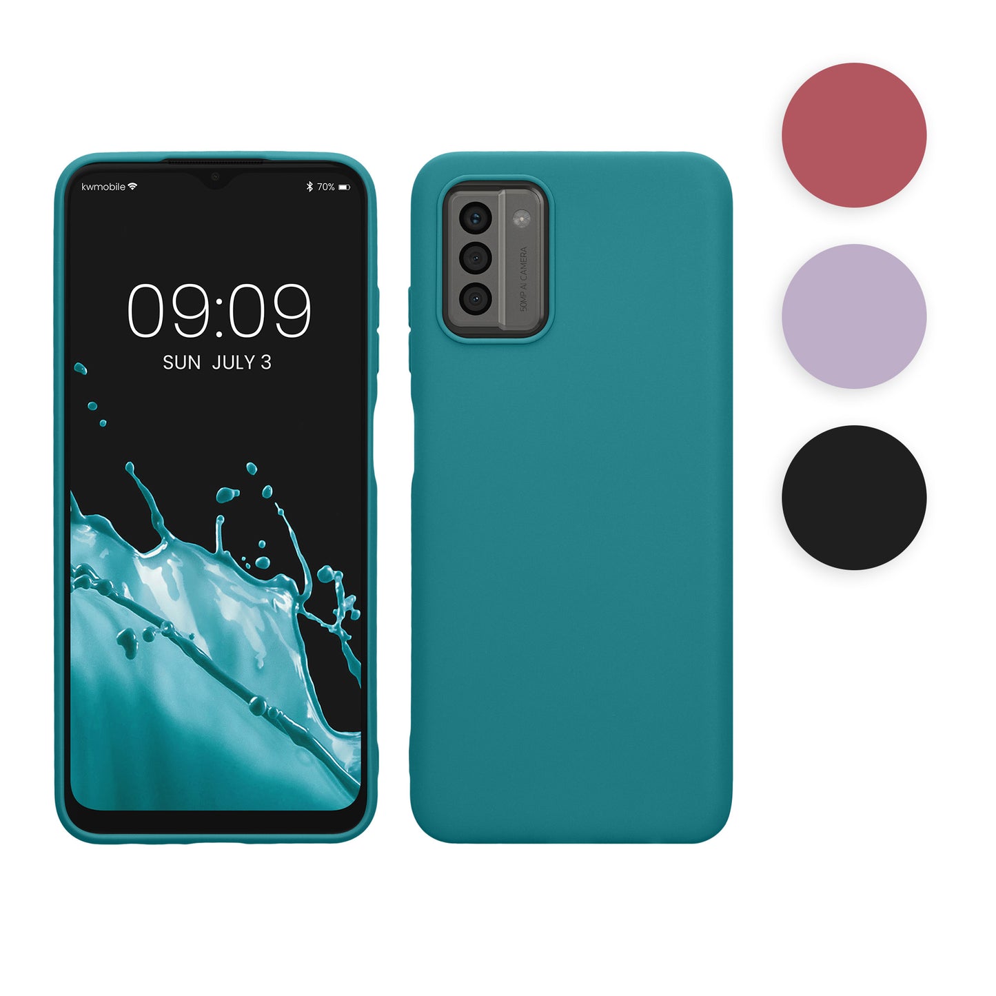 kwmobile Hülle kompatibel mit Nokia G22 Hülle - weiches TPU Silikon Case - Cover geeignet für kabelloses Laden - Schwarz Schwarz  