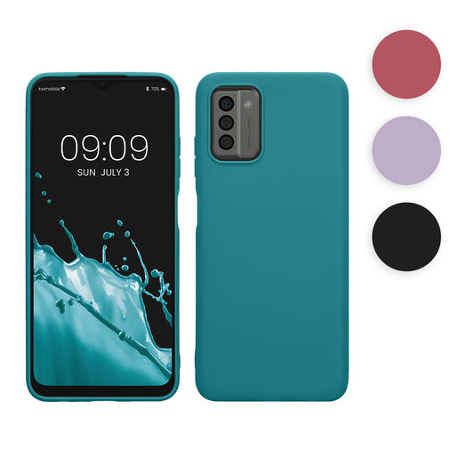 kwmobile Hülle kompatibel mit Nokia G22 Hülle - weiches TPU Silikon Case - Cover geeignet für kabelloses Laden - Schwarz Schwarz  