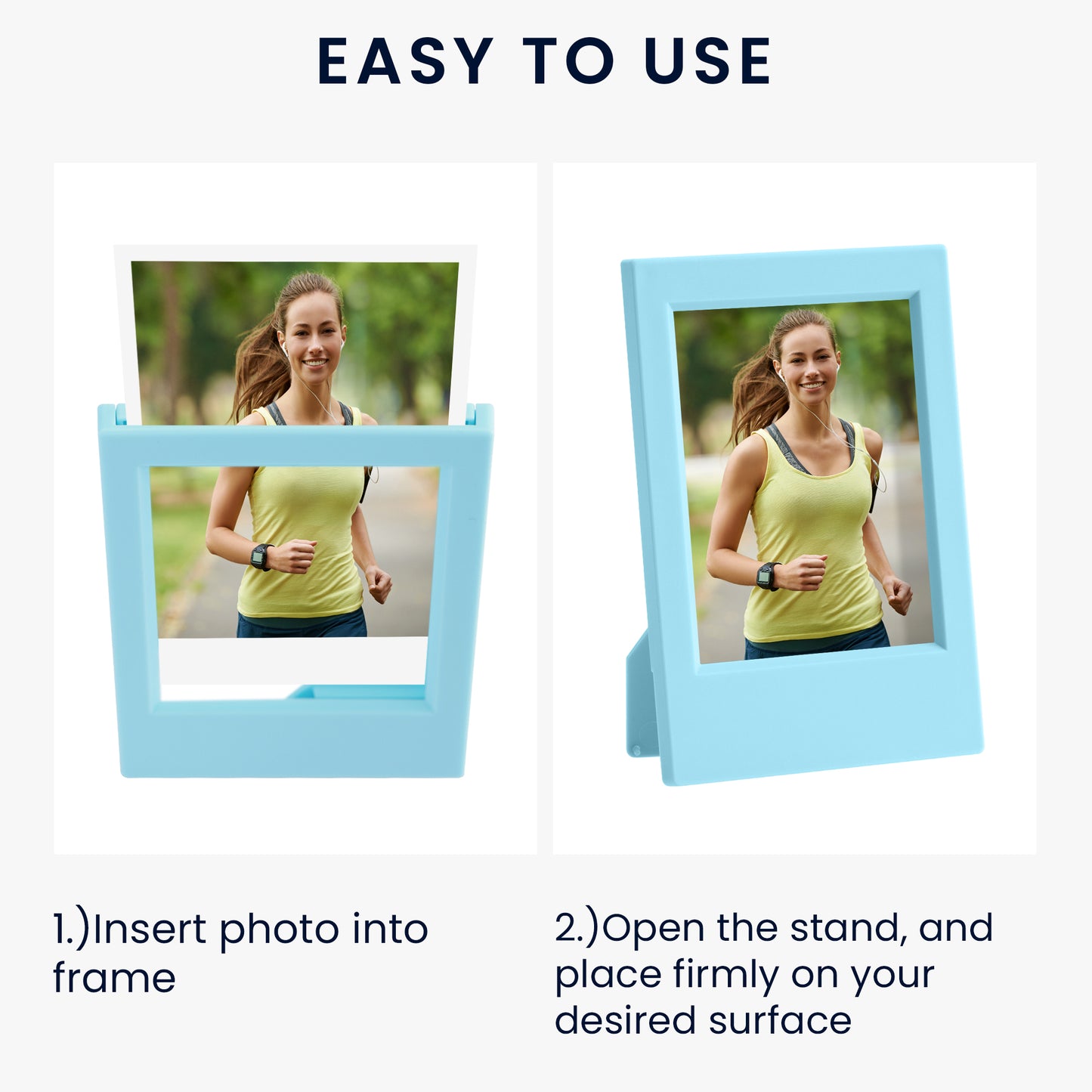 kwmobile Mini Bilderrahmen Set - Fotorahmen für Sofortbildkamera Fotos - Bilder Rahmen aus Kunststoff mit Standfunktion