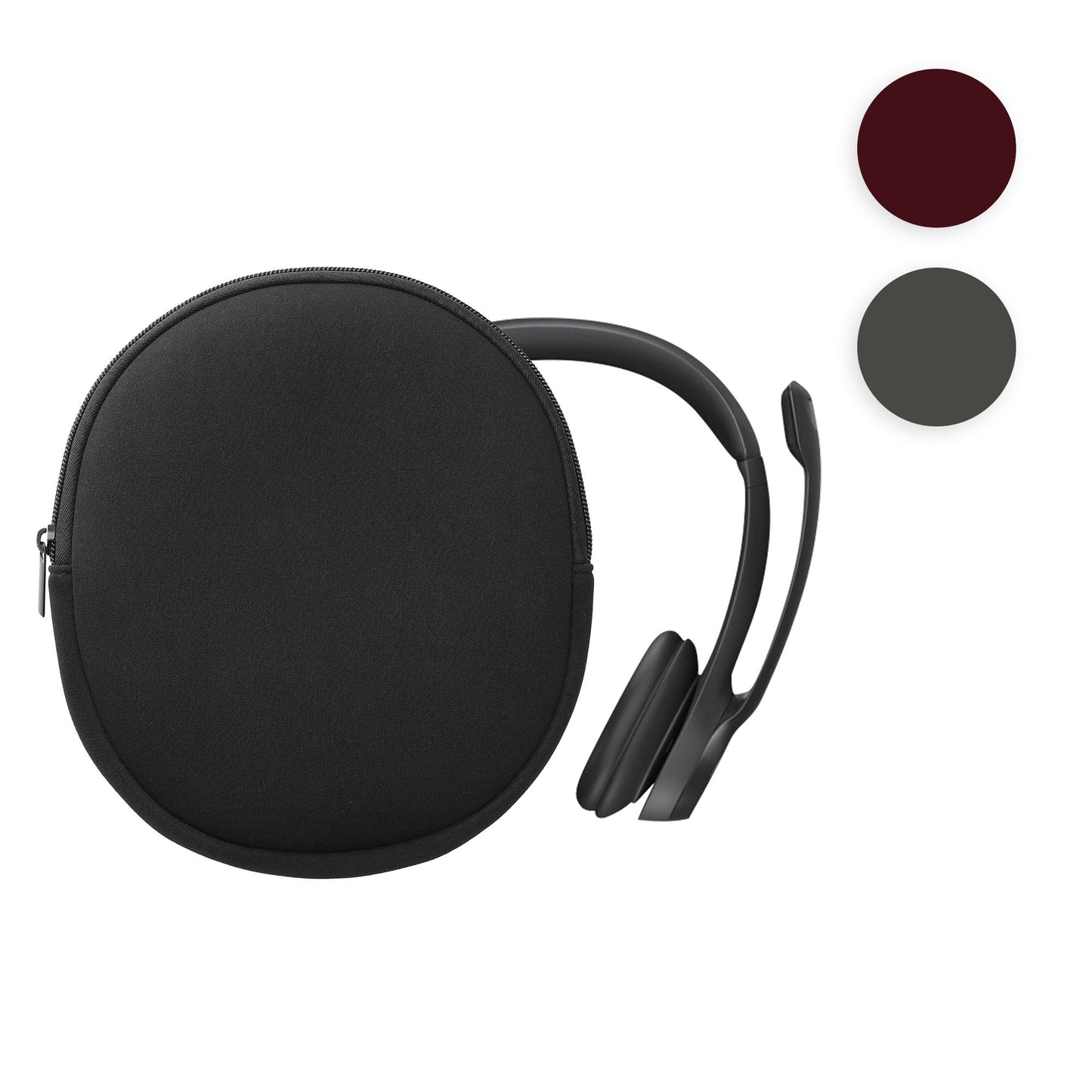 kwmobile Neopren Kopfhörer Tasche für H390 - Kopfhörer Case - Hülle Reise Beutel für Headset Headphones - Weiche Over Ear Schutzhülle Brombeere Brombeere  
