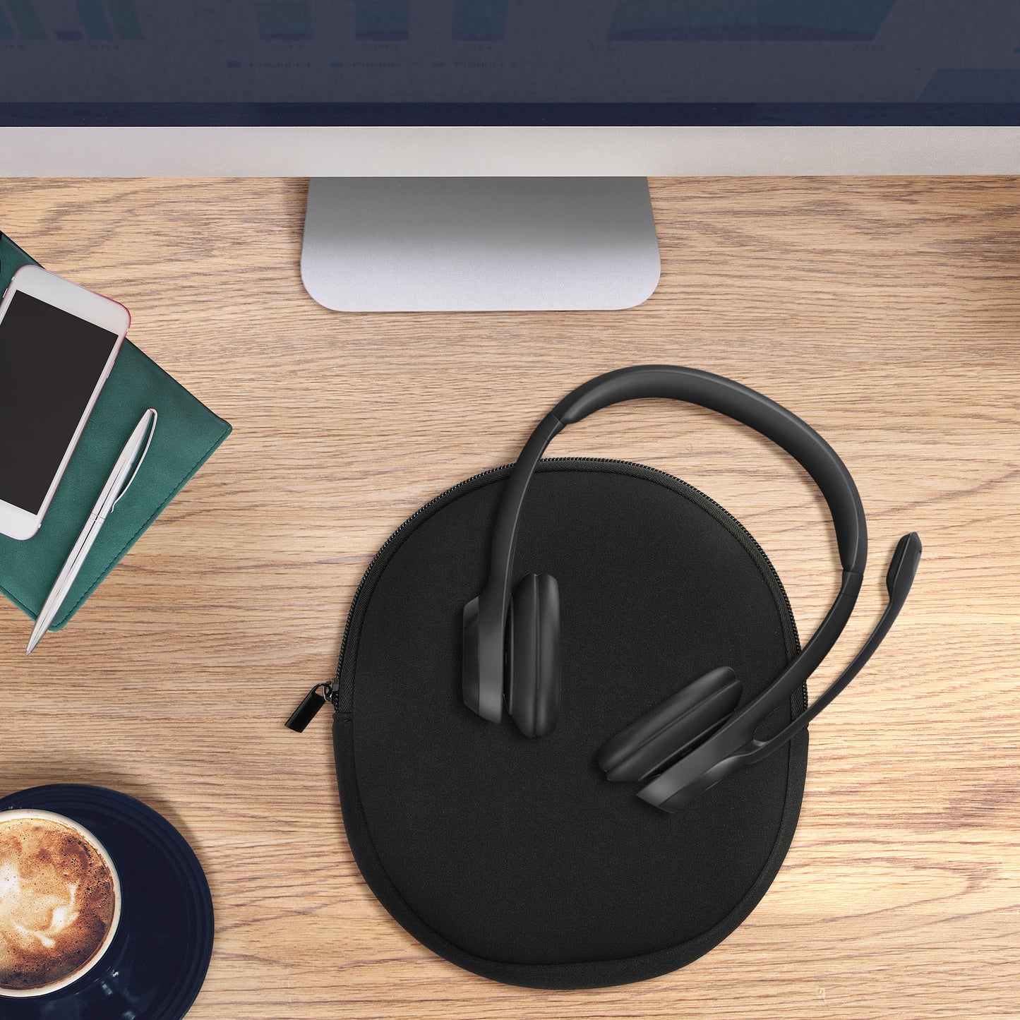 kwmobile Kopfhörer Tasche für H390 - Kopfhörer Case - Hülle Reise Beutel für Headset Headphones - Weiche Over Ear Schutzhülle