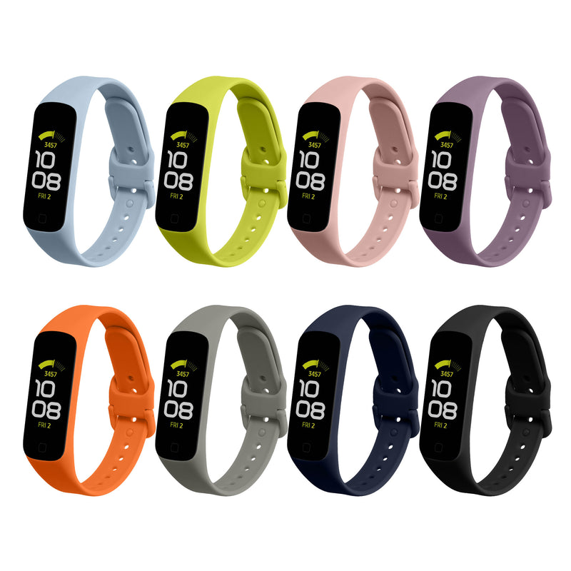 kwmobile 8x Sportarmband kompatibel mit Samsung Galaxy Fit 2 Armband - Großes Set Smartwatch Armband in verschiedenen Farben Mehrfarbig  