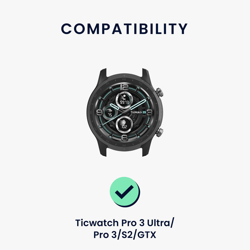 kwmobile Silikon Uhrenarmband für Ticwatch Pro 3 Ultra / Pro 3 / S2 / GTX Armband Ersatzarmband für Fitnesstracker Wechselarmband Smartwatch