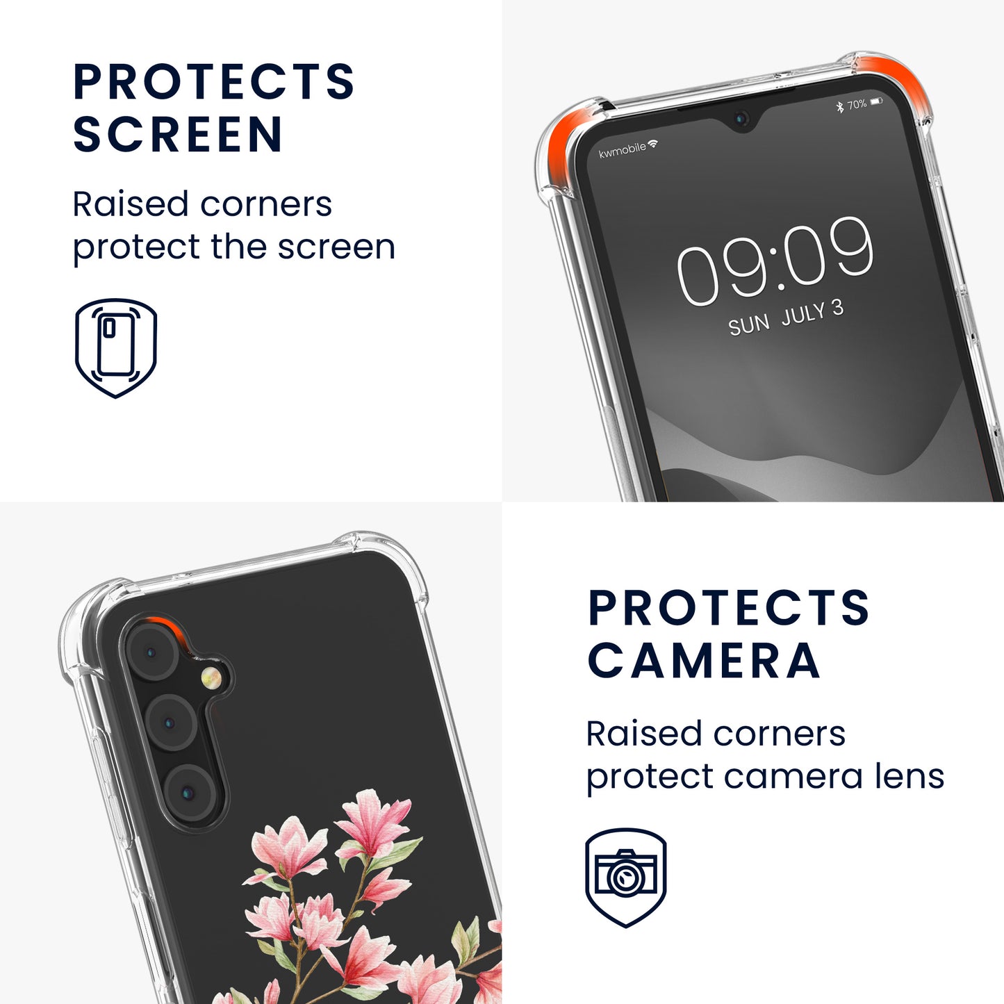 kwmobile Necklace Case kompatibel mit Samsung Galaxy A14 5G Hülle Silikon Cover mit Handykette