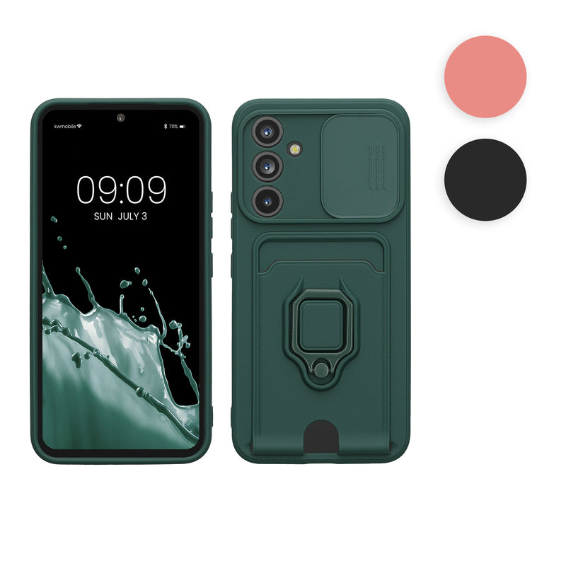 kwmobile Handyhülle kompatibel mit Samsung Galaxy A54 5G - Softcase mit Kameraschutz - Kartenfach - Schwarz Schwarz  