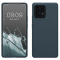 kwmobile Hülle kompatibel mit Motorola Edge 40 Pro / Edge+ (2023) Hülle - Silikon Handy Case - Handyhülle weiche Oberfläche - kabelloses Laden - Dunkler Schiefer Dunkler Schiefer  
