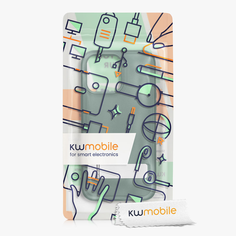 kwmobile Hülle kompatibel mit Apple iPhone 14 Pro Max mit TPU Bumper und ausklappbarem Ständer