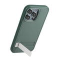 kwmobile Hülle kompatibel mit Apple iPhone 14 Pro Max Hülle - Kunststoff Case mit TPU Bumper - Handy Cover mit ausklappbarem Ständer - Dunkelgrün Dunkelgrün  
