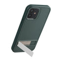 kwmobile Hülle kompatibel mit Apple iPhone 12 / iPhone 12 Pro Hülle - Kunststoff Case mit TPU Bumper - Handy Cover mit ausklappbarem Ständer - Dunkelgrün Dunkelgrün  