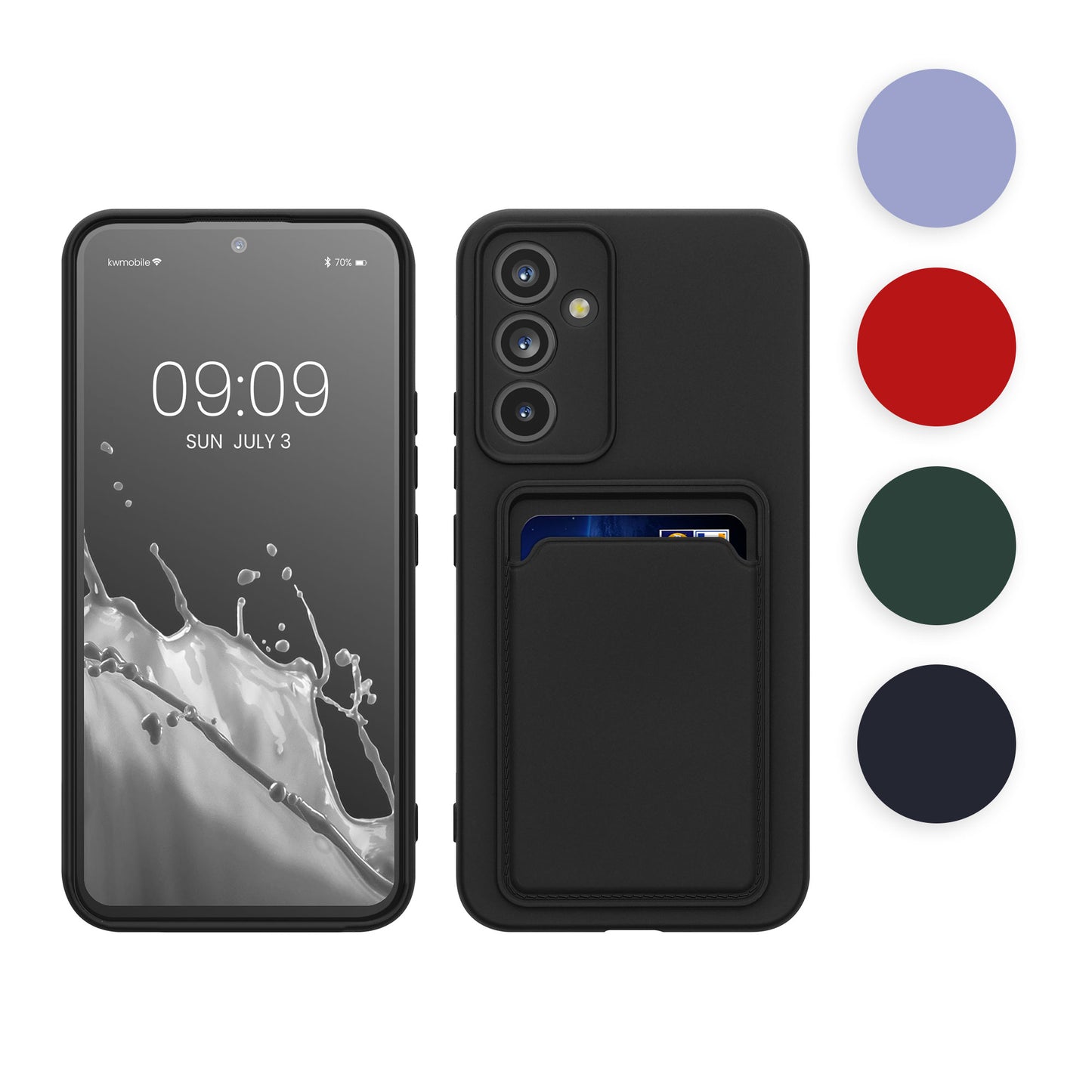 kwmobile Handyhülle kompatibel mit Samsung Galaxy A34 5G Hülle - Handy Cover mit Fach für Karten - in Lavendel Lavendel  
