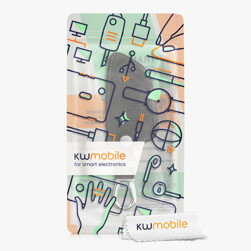 kwmobile Autoschlüssel Hülle kompatibel mit BMW 3-Tasten Smart Key Autoschlüssel Kunstleder Schutzhülle Schlüsselhülle Cover
