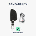 kwmobile Autoschlüssel Hülle kompatibel mit BMW 3-Tasten Smart Key Autoschlüssel Kunstleder Schutzhülle Schlüsselhülle Cover