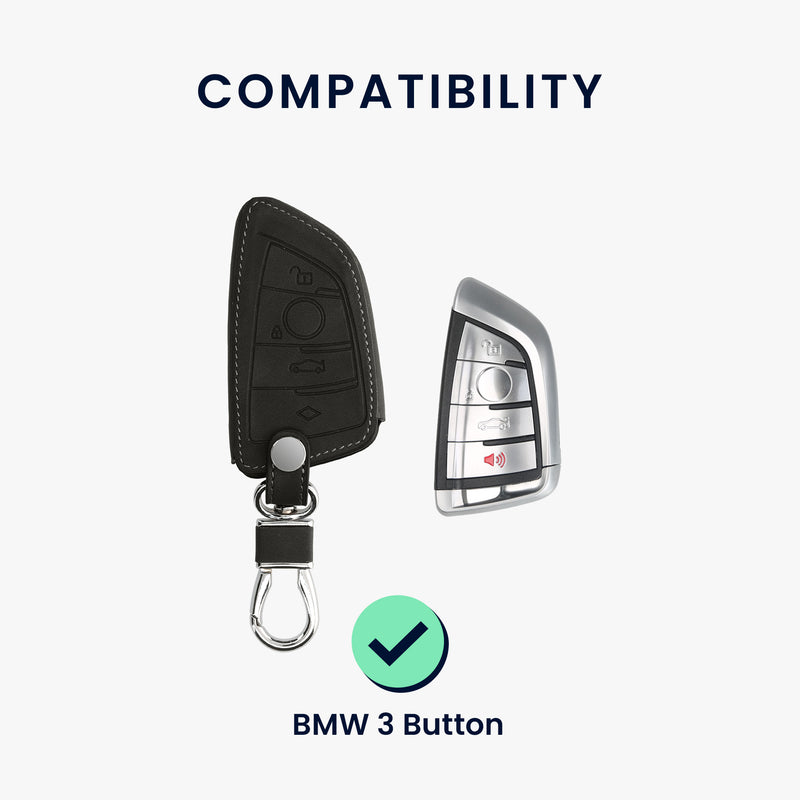 kwmobile Autoschlüssel Hülle kompatibel mit BMW 3-Tasten Smart Key Autoschlüssel Kunstleder Schutzhülle Schlüsselhülle Cover