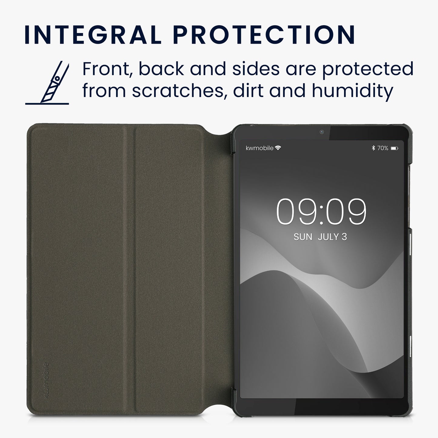 kwmobile Schutzhülle kompatibel mit Lenovo Tab M8 (Gen 4) - Hülle Slim - Tablet Cover Case mit Ständer