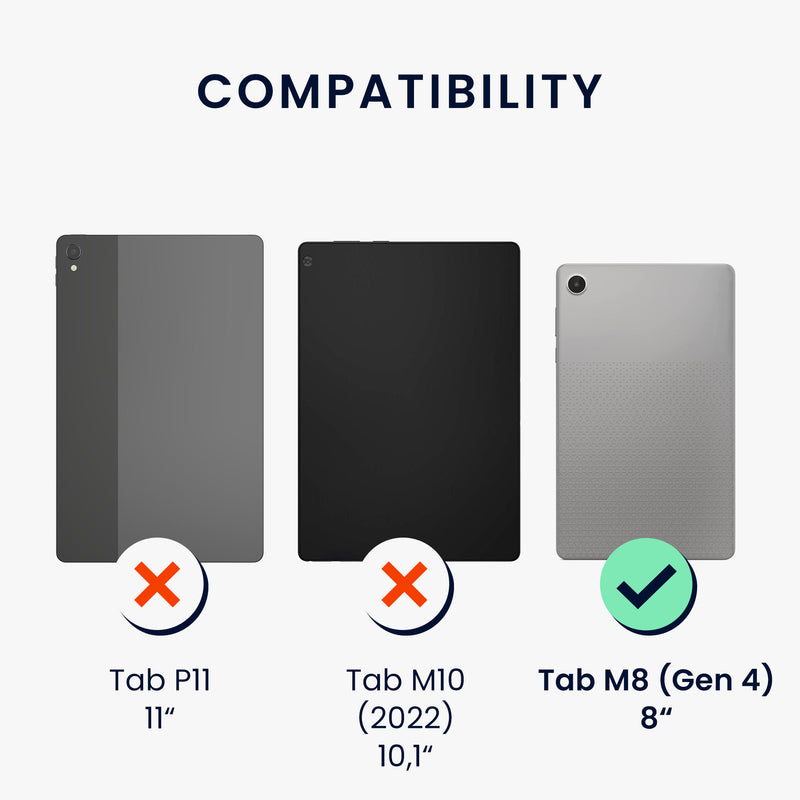 kwmobile Schutzhülle kompatibel mit Lenovo Tab M8 (Gen 4) - Hülle Slim - Tablet Cover Case mit Ständer