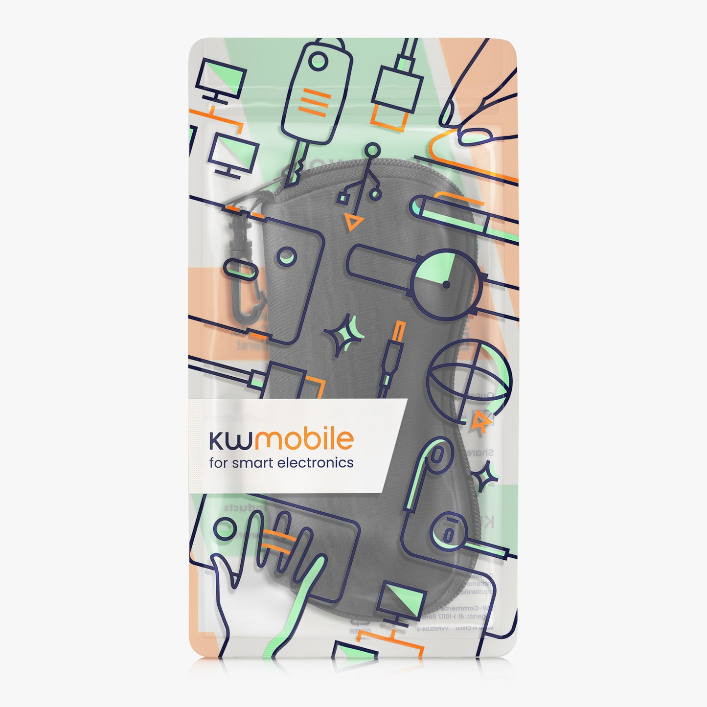 kwmobile Brillenetui - weiche Tasche für Brille oder Sonnenbrille - Etui Case mit Karabiner zum Anhängen