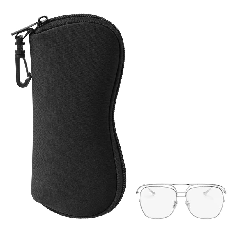 kwmobile Brillenetui - weiche Tasche für Brille oder Sonnenbrille - Etui Case mit Karabiner zum Anhängen