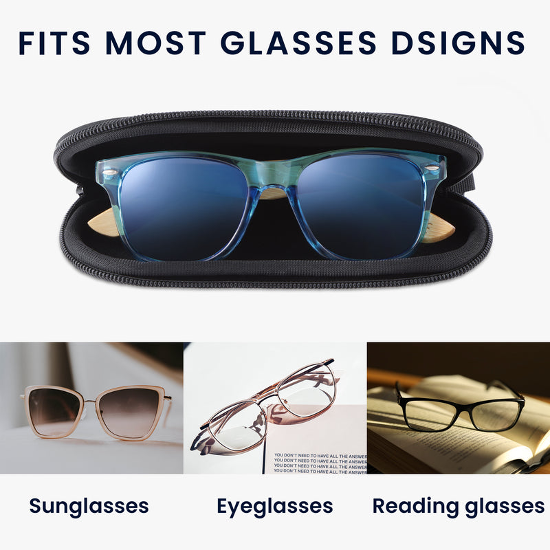 kwmobile Brillenetui - weiche Tasche für Brille oder Sonnenbrille - Etui Case mit Karabiner zum Anhängen