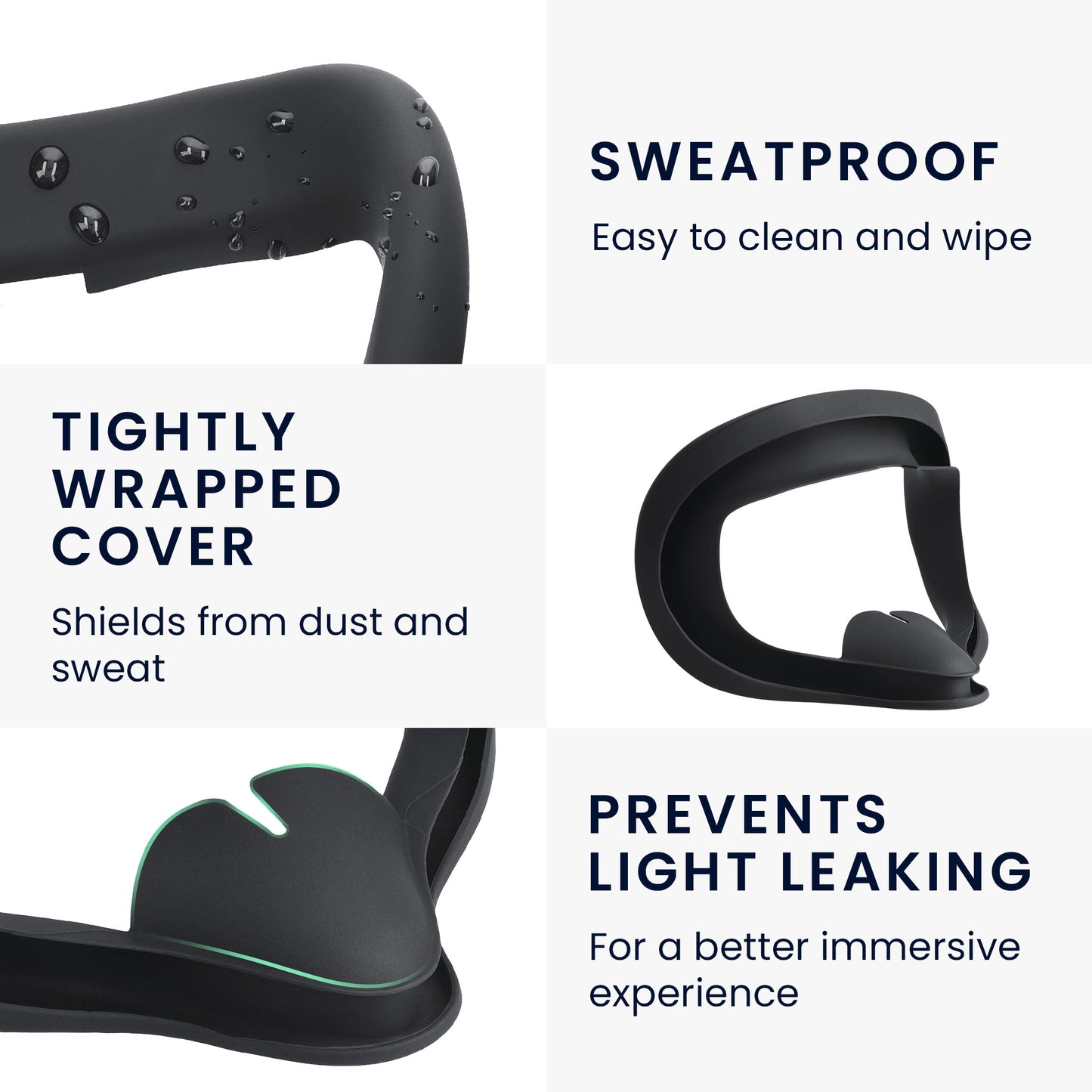 kwmobile VR Maske kompatibel mit Meta Quest 2 Face Mask Cover VR-Brillen-Maske gegen Schweiß und Verschmutzung