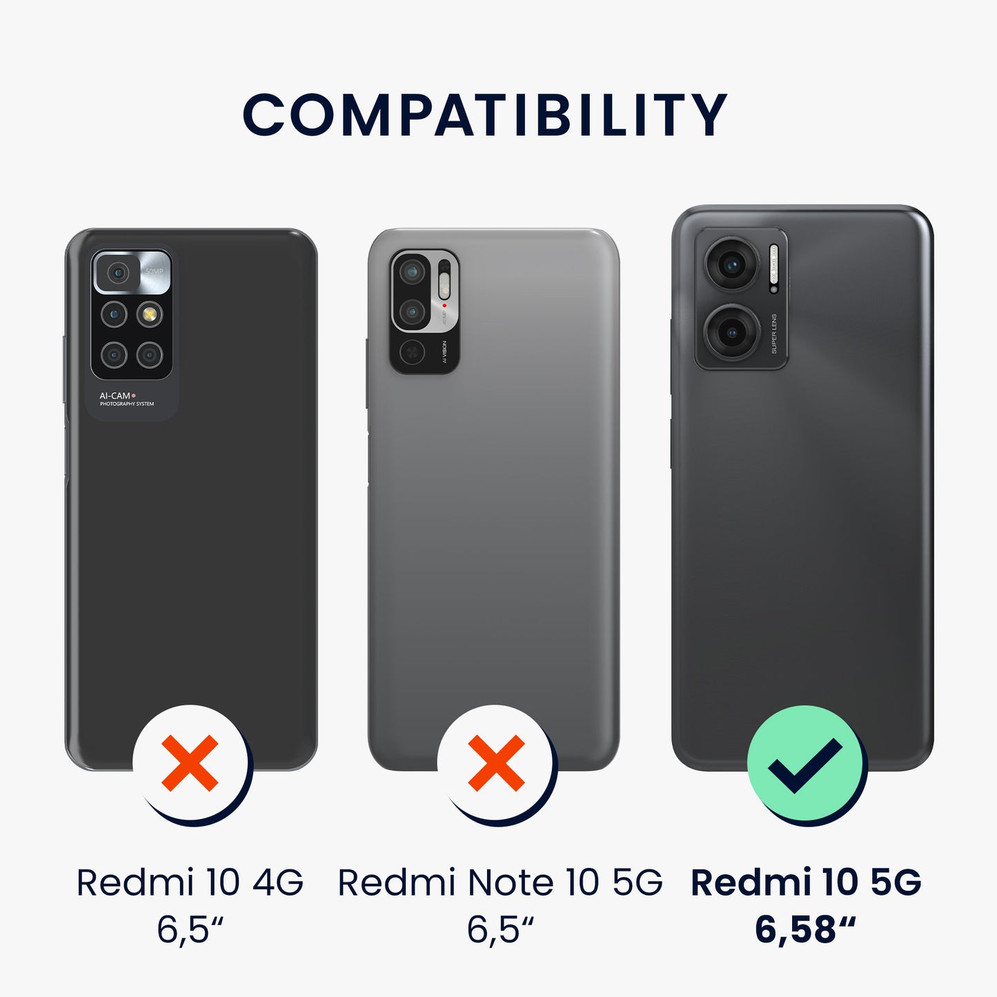 kwmobile Handyhülle für Xiaomi Redmi 10 5G Hülle - weiche Silikon Case - Schutzhülle Cover