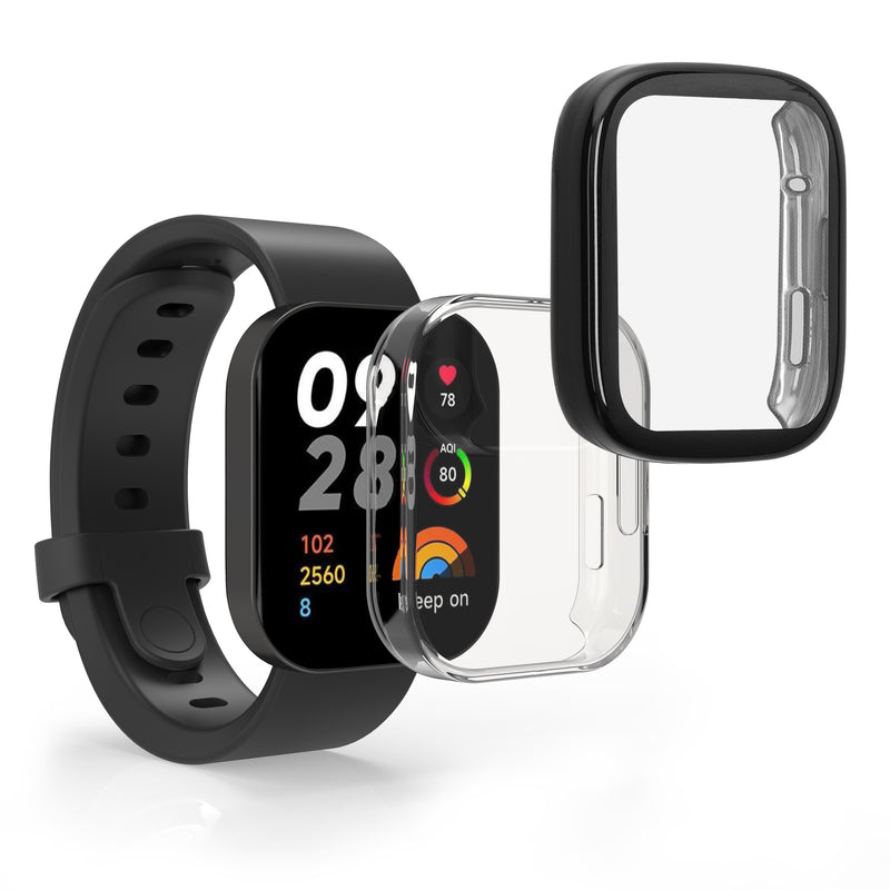 kwmobile Fullbody Display Cover Set für Xiaomi Redmi Mi Watch Lite 3 / Redmi Watch 3 Schutzhülle
