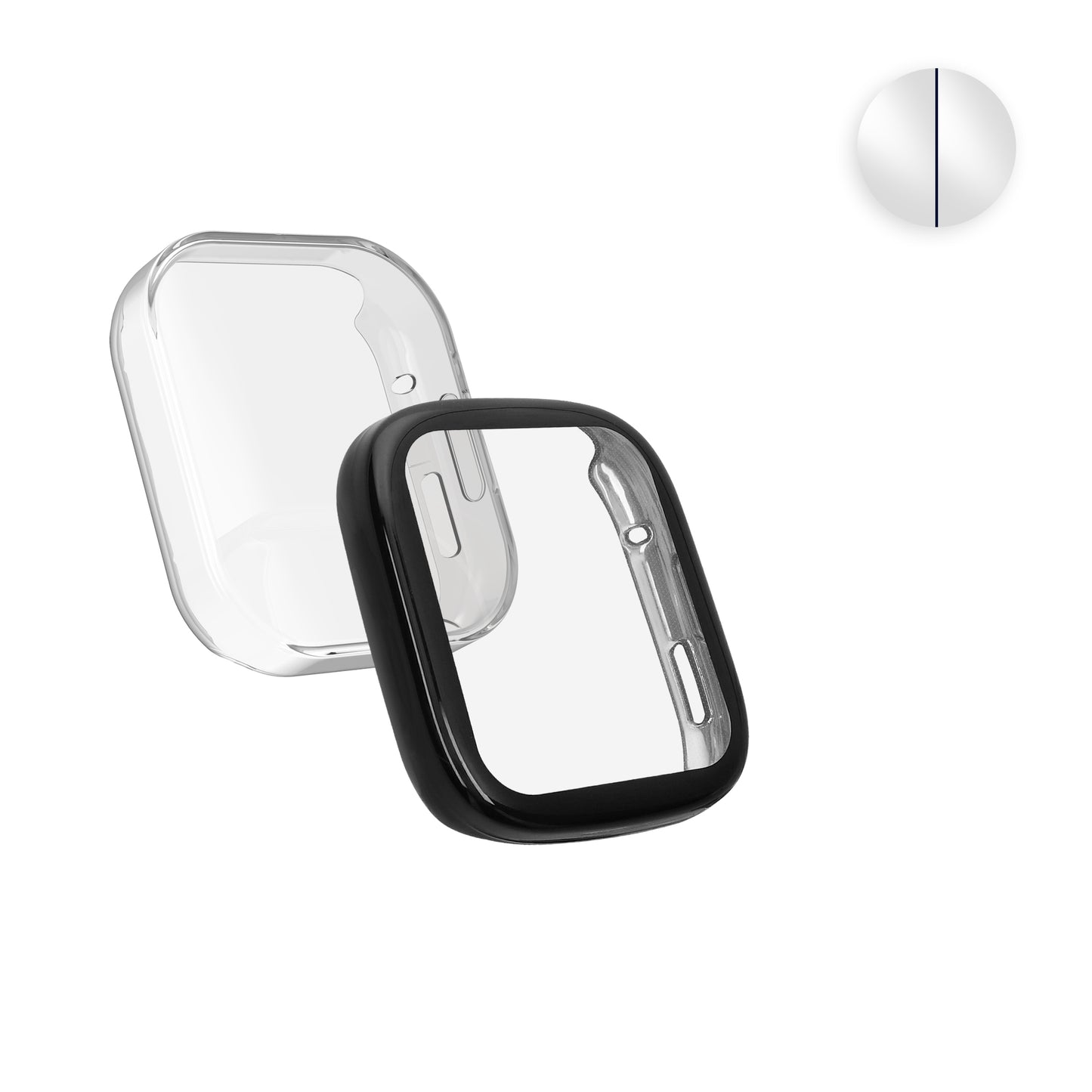 kwmobile 2x Schutzhülle kompatibel mit Xiaomi Redmi Mi Watch Lite 3 / Redmi Watch 3 Hülle - Fullbody Cover Set aus Silikon - Schwarz Transparent Schwarz  [dsg01]