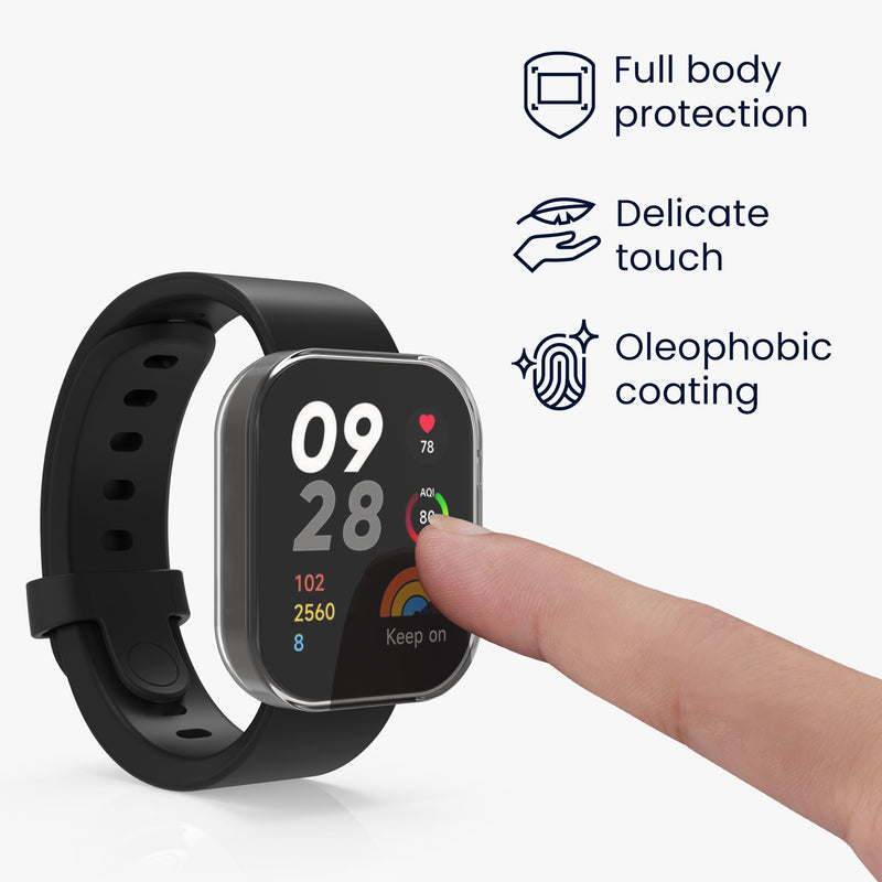kwmobile Fullbody Display Cover Set für Xiaomi Redmi Mi Watch Lite 3 / Redmi Watch 3 Schutzhülle