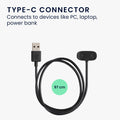 kwmobile USB C Ladekabel kompatibel mit Huami Amazfit GTR Mini / GTS 4 Mini / GTS 2 Mini / Active Edge / T-Rex Pro - Kabel Charger - Smart Watch Typ C Ersatzkabel - Fitnesstracker Aufladekabel
