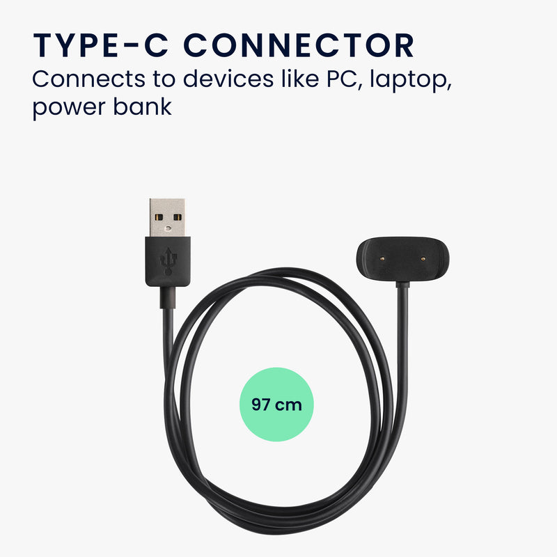 kwmobile USB C Ladekabel kompatibel mit Huami Amazfit GTR Mini / GTS 4 Mini / GTS 2 Mini / Active Edge / T-Rex Pro - Kabel Charger - Smart Watch Typ C Ersatzkabel - Fitnesstracker Aufladekabel