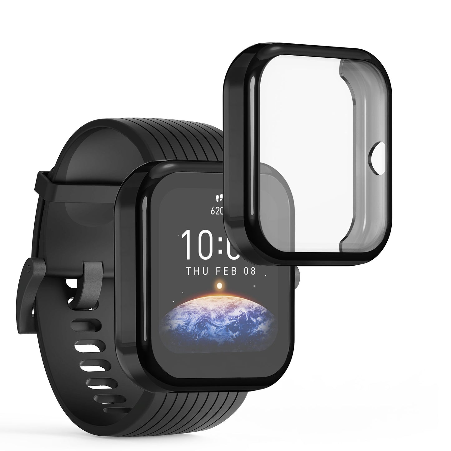 kwmobile Silikon Hülle für Huami Amazfit Bip 3 / Bip 3 Pro Schutzhülle Fullbody Display Cover Set