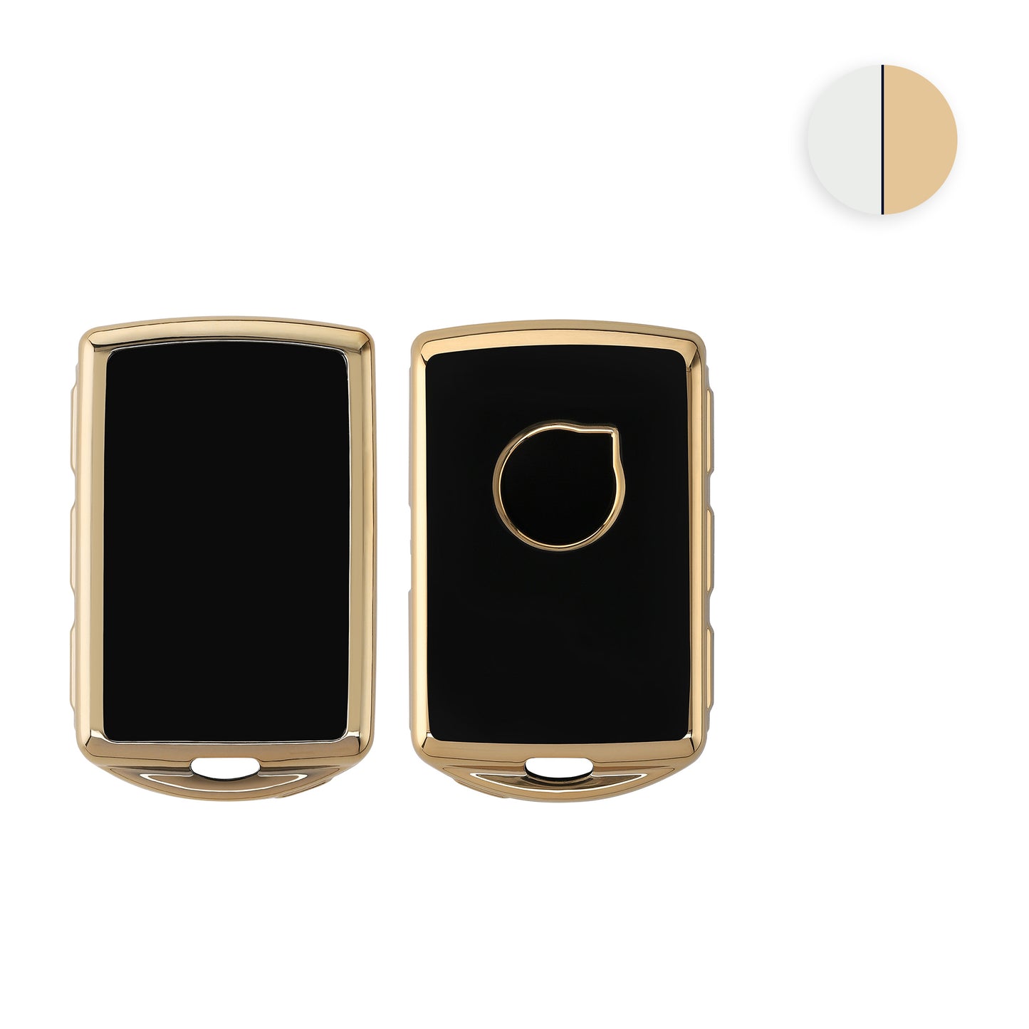 kwmobile Autoschlüssel Hülle kompatibel mit Volvo 4-Tasten Autoschlüssel Keyless Go - Schlüsselhülle Silikon Cover - Weiß Gold Weiß  [dsg02]