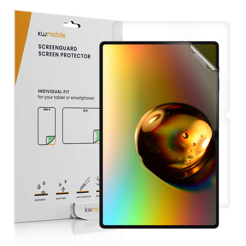 kwmobile 2x Tablet Schutzfolie kompatibel mit Samsung Galaxy Tab S9 Ultra Folie - Full Screen Protector - Tablet Displayfolie entspiegelt Transparent  